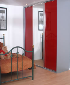 Red finished wardrobe
